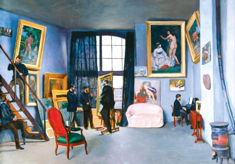 Malíř Frédéric Bazille měl velký prostorný ateliér v ulici La Condamine. Zvěčnil ho na obraze, kam umístil sebe, Maneta a Renoira.