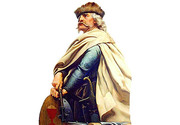 Jan Žižka spěchá do Tábora pochlubit se vítězstvím nad katolíky.