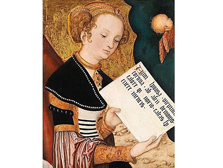 Fragment se sv. Anežkou Římskou měří 55,5 x 43 centimetrů. V současnosti je k vidění v muzeu umění v Karlsruhe.